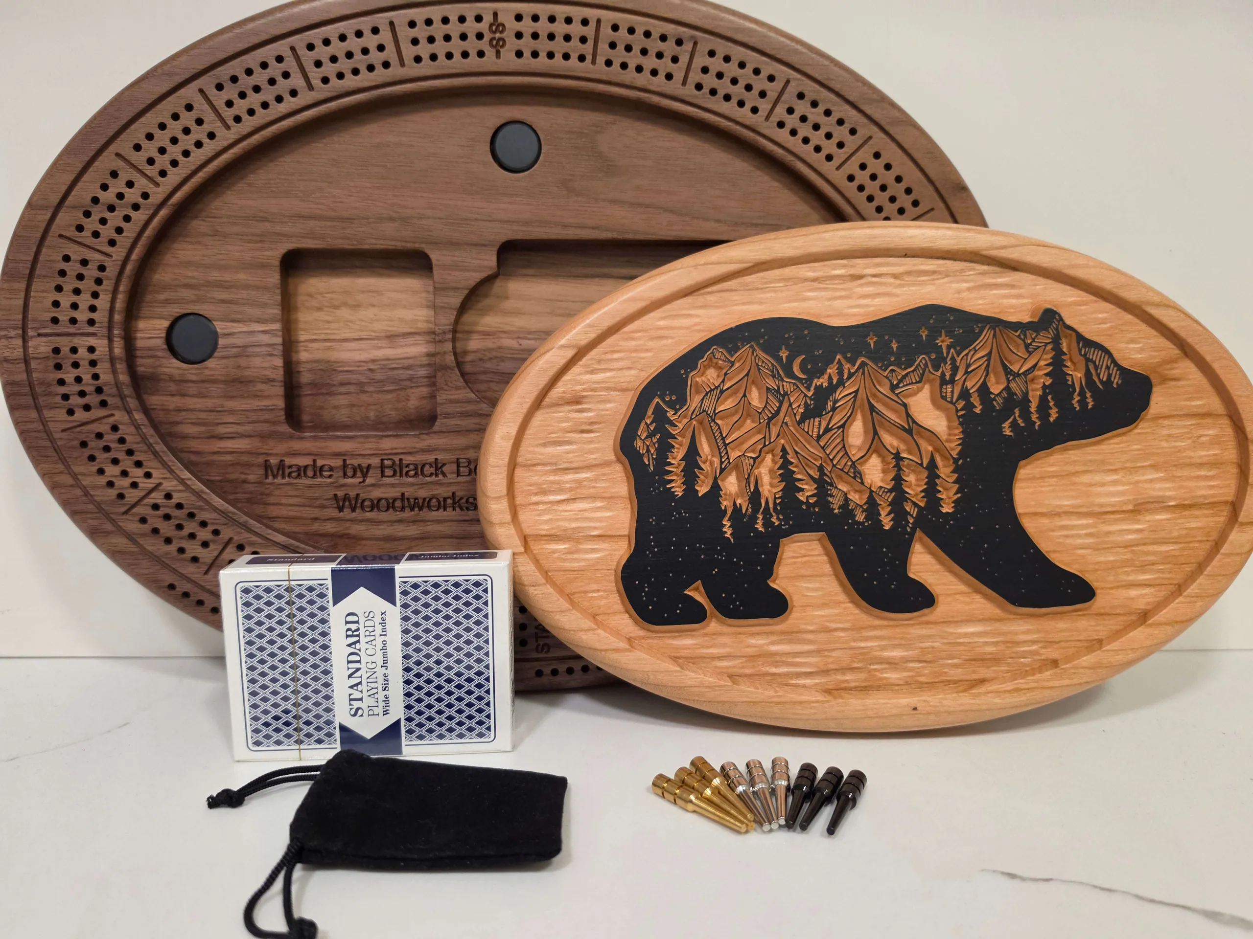 Black bear cribbage board